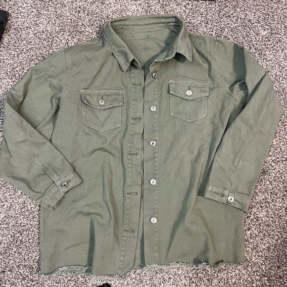 Army green denim jacket - Picture 1 of 1